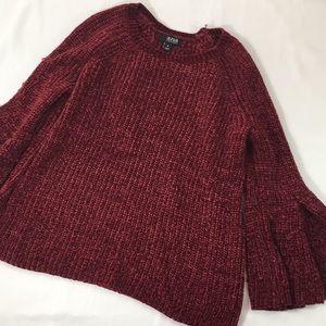 Chenille Maroon bell Sleeve brand A.N.A ( a new approach)